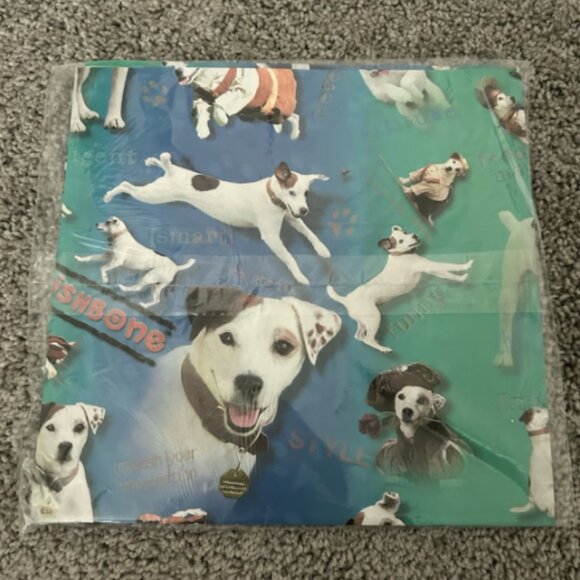 Vintage NOS Wishbone Dog Birthday Gift Wrap Single Sheet Hallmark - Picture 2 of 3
